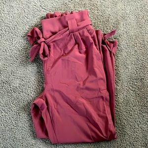 Pink Paper Bag style trousers